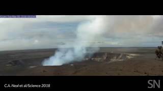 Watch Kilaueas summit caldera collapse  Science News [upl. by Bille401]