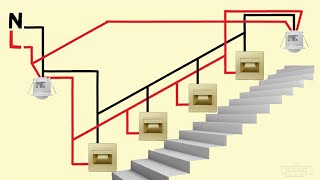 stair lighting connection with motion sensors wiring diagram [upl. by Ade845]