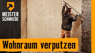 Wohnraum verputzen  HORNBACH Meisterschmiede [upl. by Kire]