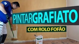 Pintura de grafiato no rolo  técnica simples [upl. by Ahsinawt]