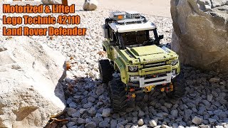 Motorized amp Lifted Lego Technic 42110 Land Rover Defender [upl. by Intyrb]