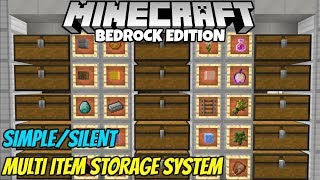 Minecraft Bedrock Silent Multi Item Storage System Tutorial [upl. by Moriyama884]