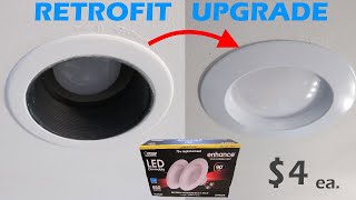 Cheap Retrofit Upgrade  Recessed Can to LED Flush Light  BR30 [upl. by Yruj148]