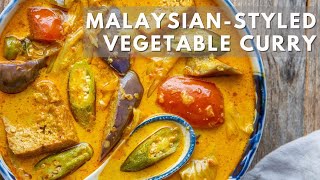 Malaysianstyled Vegetable Curry with homemade sambal  超级下饭蔬菜咖喱 [upl. by Eirallih]