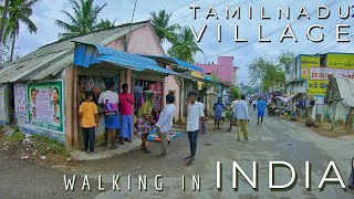 Village Life in Tamil Nadu  Walking through the rural roads Indian villages  4K ASMR Walking video [upl. by Connors407]