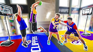 INSANE NBA 2v2 Mini Hoop Basketball Lakers vs Clippers [upl. by Grekin403]