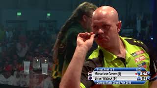 2019 German Darts Grand Prix final  Van Gerwen v Whitlock [upl. by Noicpesnoc]