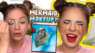 I Tried Following A MERMAIDS MAKEUP ROUTINE [upl. by Betsey]