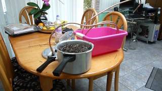 How to make a still  distiller to extract any essential oils from plants Lavender oil shown [upl. by Adni83]