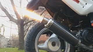 50cc GY6 Performance Exhaust Sound BACKFIRE [upl. by Anauqahs]