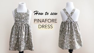 DIY pinafore dress Pinafore tutorial Apron dress 피나포어 드레스ピナフォア・ドレス  How to sew a pinafore dress [upl. by Marne]