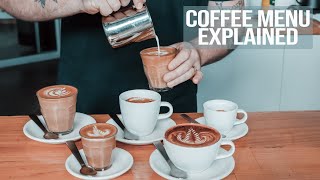 Coffee Menu Explained  What the most common coffees are and how to make them [upl. by Ikcir954]