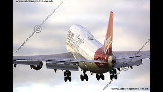 Norwich Airport Virgin airlines 7474Q8 low approach [upl. by Baxie]