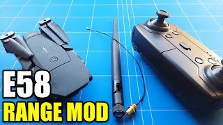 Eachine E58 Drone Range Mod  Step by Step  Antenna Upgrade Works For Any Rc Quadcopter [upl. by Aihsetan]