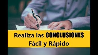 CÓMO HACER LAS CONCLUSIONES DE UN TRABAJO DE INVESTIGACIÓN [upl. by Ellahcim180]