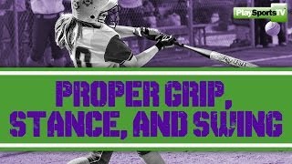 Softball Hitting Proper Grip Stance and Swing [upl. by Saxon]