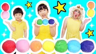 ★食べられるレインボーねんど！「おうくん楽しく粘土遊び！」★Rainbow clay can be eaten★ [upl. by Arathorn247]