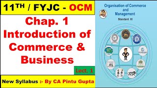 11TH OCM 1ST CHAPTER  FYJC OCM CHAPTER 1 INTRODUCTION OF COMMERCE amp BUSINESS BY CA PINTU GUPTA [upl. by Dacy]