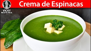 Sopa o Crema de Espinacas  VickyRecetaFacil [upl. by Crellen]