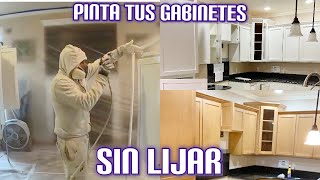 Cómo pintar gabinetes de cocina SIN LIJAR proceso completo para principiantes [upl. by Enidan]