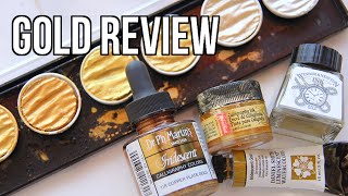 Gold InkWatercolor Review amp Comparison [upl. by Ardnoik]