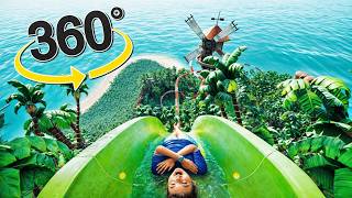 VR Virtual Reality 360° Waterslide in a Tropical Paradise [upl. by Shaine]