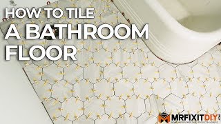 How to Tile a Bathroom Floor  DIY Bathroom Remodel [upl. by Nisotawulo]