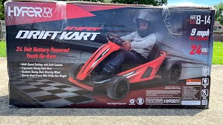 Hyper 24V Drift Go Kart Unboxing Review and Ride with time stamps in description [upl. by Joycelin362]