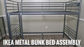 How to Assemble Ikea Svarta Metal Twin Bunk Bed [upl. by Alyss]