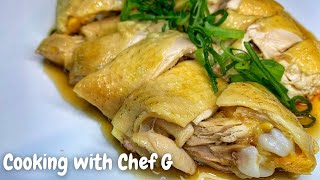 A SIMPLE HAINANESE CHICKEN WITH GINGER SAUCE RECIPE [upl. by Idnic]