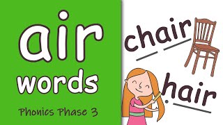 air Words  Phase 3 Phonics [upl. by Ayahc606]