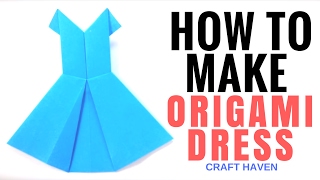 How to Make Origami Dress  Easy Tutorial for Beginners  Paper Dress [upl. by Eillor706]