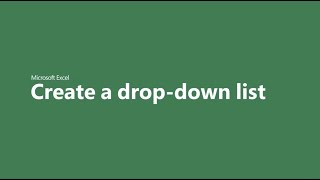 How to create a dropdown list in Microsoft Excel [upl. by Dunson]