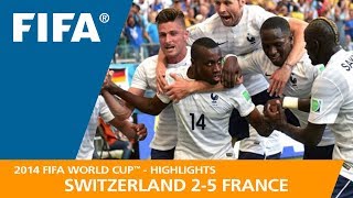 Switzerland v France  2014 FIFA World Cup  Match Highlights [upl. by Haya]