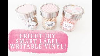 Cricut Joy Smart Label Writable Vinyl  How To Design amp Cut Jar Labels [upl. by Onitsuj924]