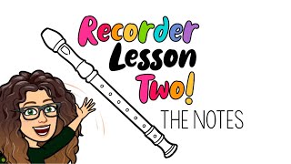 Recorder Lesson Two The Notes [upl. by Booma]