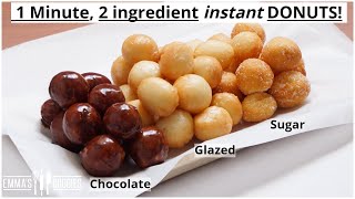 1 Minute 2 Ingredient INSTANT DONUTS  Easy Donuts Recipe [upl. by Forsyth439]