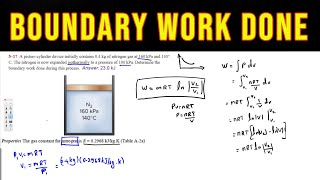 Determine the boundary work done  Thermodynamics [upl. by Britney]