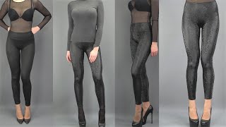 Super SKINNY Leggings Leather Style animalprint TIGHTS Lookbook Calzedonia  TRY ON REVIEW [upl. by Eecyal]