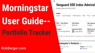 Morningstar Portfolio Tracker Video 5 [upl. by Rotciv]