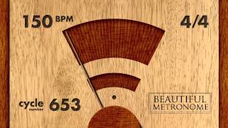 150 BPM 44 Wood Metronome HD [upl. by Ainot66]