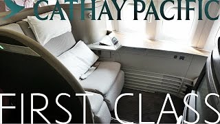 Cathay Pacific FIRST CLASS Hong Kong to LondonBoeing 777300ER [upl. by Hallie190]