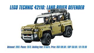 LEGO Technic 42110 Land Rover Defender Indepth Review Speed Build amp Parts List 4K [upl. by Nymzaj]