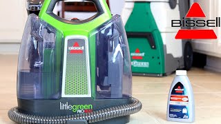 BISSELL LITTLE GREEN PROHEAT Portable Deep Cleaner Review  Demo  Setup [upl. by Hayila]