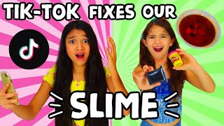 TIK TOK FIXES OUR SLIME CHALLENGEJASMINE AND BELLA [upl. by Arotak]