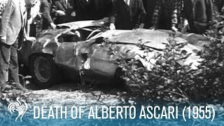 Death Of Alberto Ascari on The Monza Eni Circuit 1955  British Pathé [upl. by Martynne]