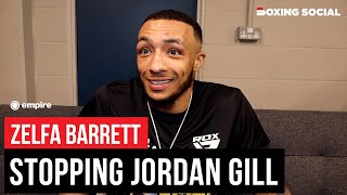 Zelfa Barrett REACTS To BRUTAL KO Over Jordan Gill [upl. by Lladnarc]