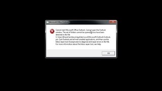 Cannot start Microsoft Office Outlook Cannot open the Outlook window error folders cannot be opened [upl. by Daphie763]