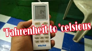 How to change fahrenheit to celsius in ac remote voltas [upl. by Thorne301]