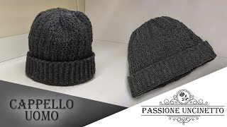 TUTORIAL Cappello Uomo allUncinetto [upl. by Ahsikin]